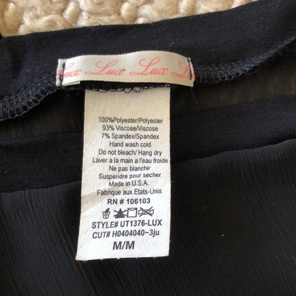 Lux Lux Lux  black sheer tee shirt - Picture 2 of 6